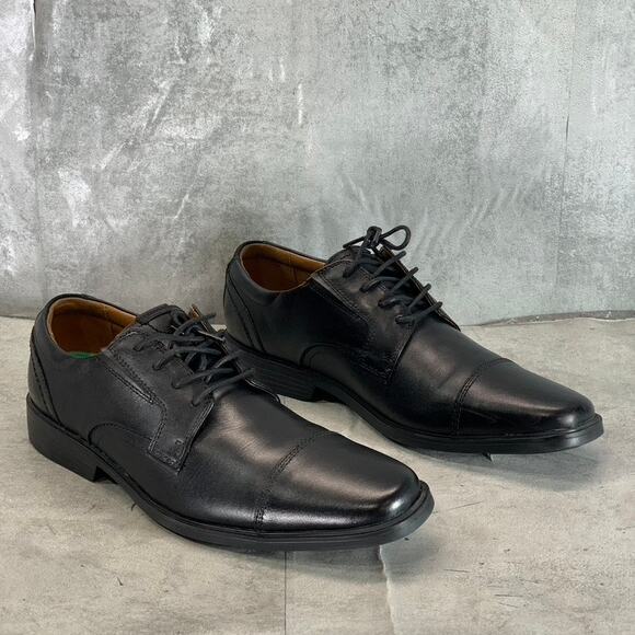 CLARKS Collection Men\'s Black Leather Clarkslite Cap Comfort Lace-Up Oxford SZ10 main image 8